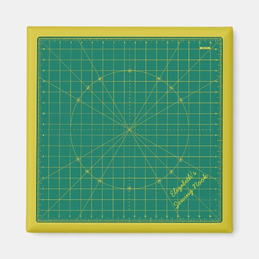 Quilter's Green Cutting Mat Personalized Magnet (Voorkant)
