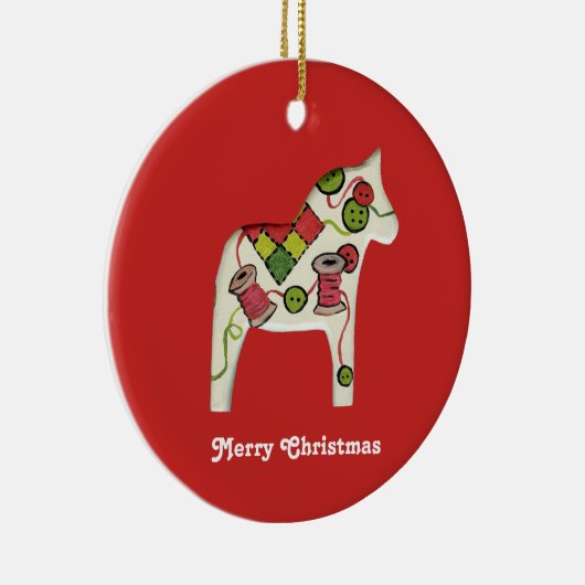 Quilter's kerstversiering keramisch ornament (Rechts)