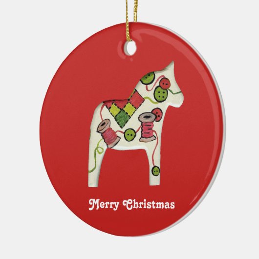 Quilter's kerstversiering keramisch ornament (Links)