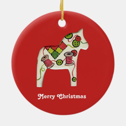 Quilter's kerstversiering keramisch ornament (Achterkant)