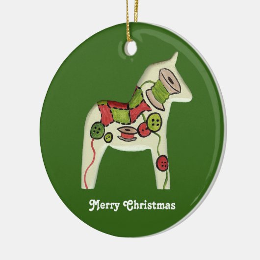 Quilter's kerstversiering keramisch ornament (Links)