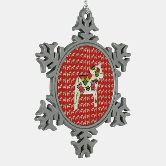 Quilter's kerstversiering tin sneeuwvlok ornament (Links)