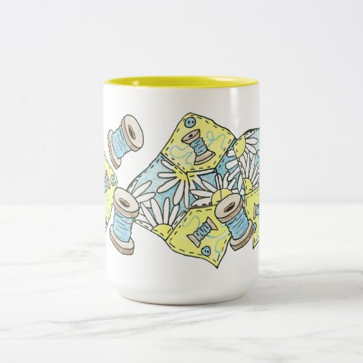 Quilter's koffie-Mok Tweekleurige Koffiemok (Center)