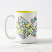 Quilter's koffie-Mok Tweekleurige Koffiemok (Links)