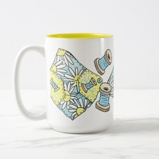 Quilter's koffie-Mok Tweekleurige Koffiemok (Links)