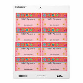 Quilters naam tag Rode quilt Etiket (Full Sheet)