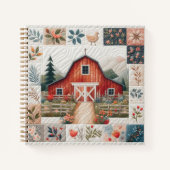 Quilters Notitieboek Rode Schuur Patchwork (Voorkant)