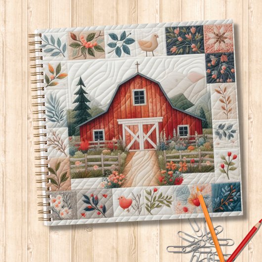Quilters Notitieboek Rode Schuur Patchwork