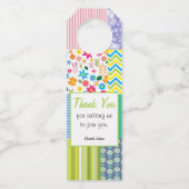 Quilters Patchwork Custom Hostess Gift Wijnfles Flessenhanger (Voorkant)