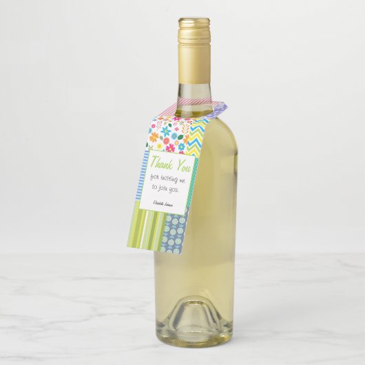 Quilters Patchwork Custom Hostess Gift Wijnfles Flessenhanger (Schuin)