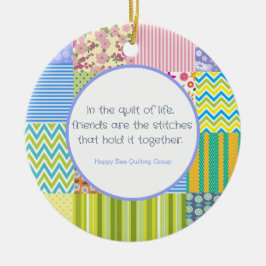 Quilters Patchwork gepersonaliseerd Keramisch Ornament