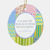 Quilters Patchwork gepersonaliseerd Keramisch Ornament (Links)