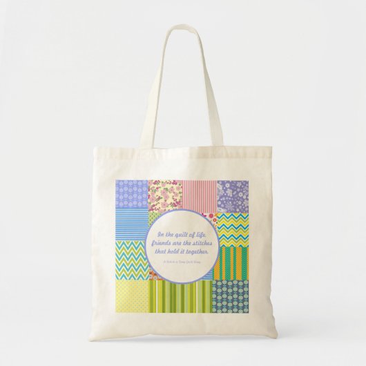 Quilters Patchwork Quiltwinkel Promotie Tote Bag (Voorkant)