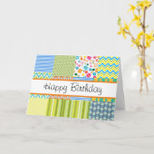 Quilters Patchwork-Wenskaart Kaart (Gele Bloem)