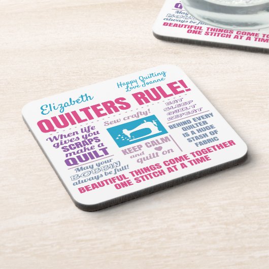 Quilters Quilting Quottes Bier Onderzetter (Linkerzijde)