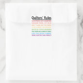 Quilters' regels vierkante sticker (Tas)