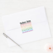 Quilters' regels vierkante sticker (Envelop)