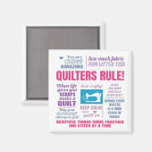 Quilters Rule Funny Quilting Gezegden Magneet (Voorkant / Achterkant)