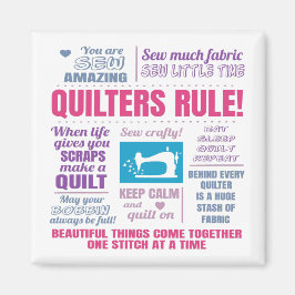 Quilters Rule Funny Quilting Gezegden Magneet