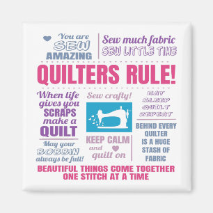 Quilters Rule Funny Quilting Gezegden Magneet