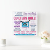 Quilters Rule Quilting Vierkante Klok (Huis)