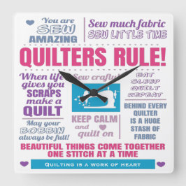 Quilters Rule Quilting Vierkante Klok