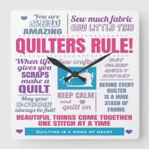 Quilters Rule Quilting Vierkante Klok