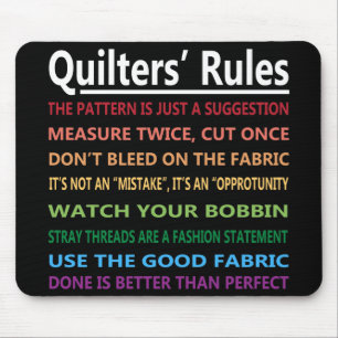 Quilters Rules Muismat