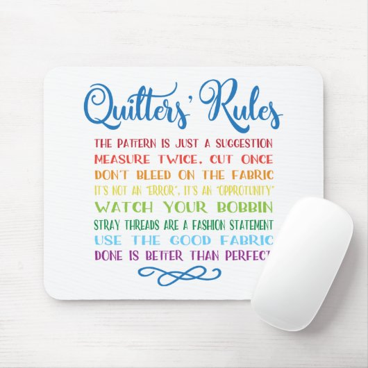 Quilter's Rules Muismat (Met muis)
