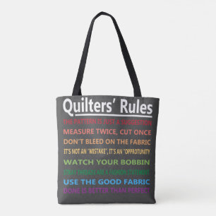 Quilters Rules Tote Bag