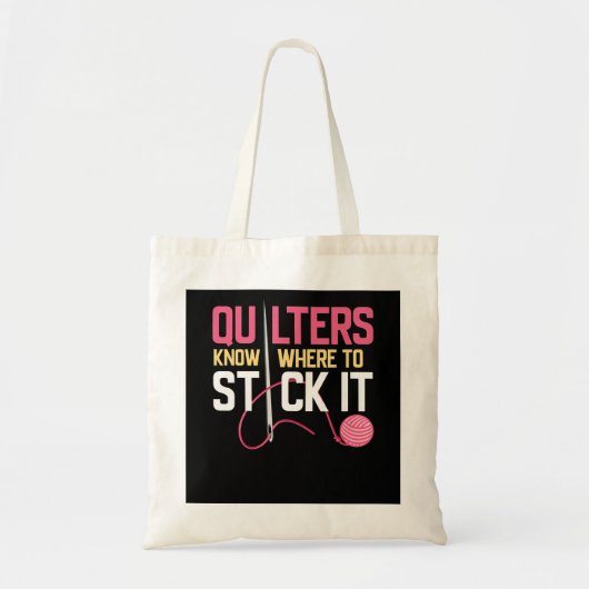 Quilters weten waar ze het grappige kantelen kunne tote bag (Voorkant)