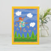 Quiltie red head, 5x7 flat card kaart (Staand voorkant)