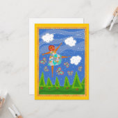 Quiltie red head, 5x7 flat card kaart (Voorkant / Achterkant in situ)