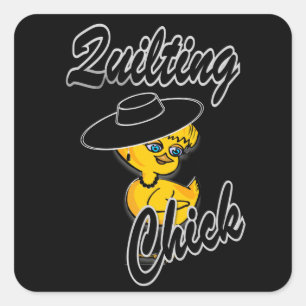 Quilting Chick #4 Vierkante Sticker