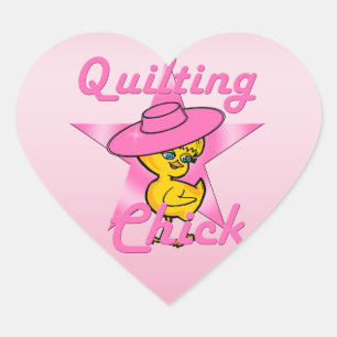 Quilting Chick #8 Hart Sticker