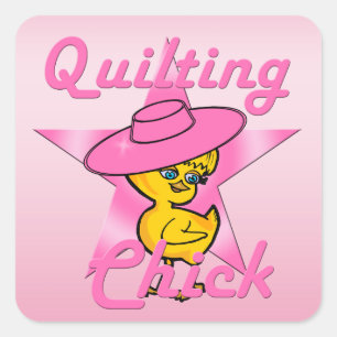 Quilting Chick #8 Vierkante Sticker