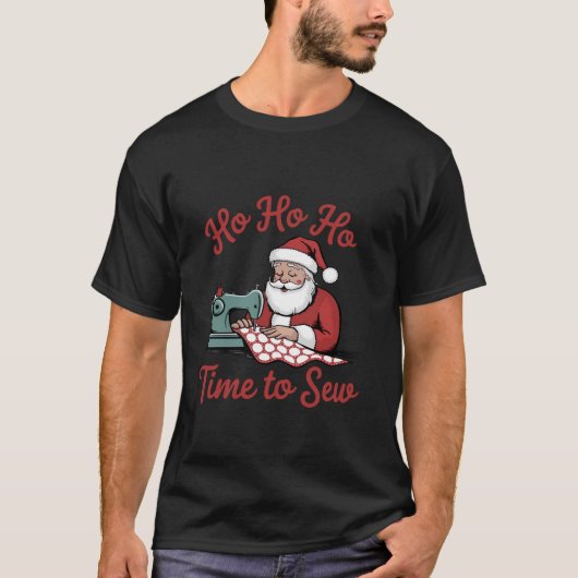 Quilting Christmas naaimachine Santa Xmas Holid T-shirt (Voorkant)