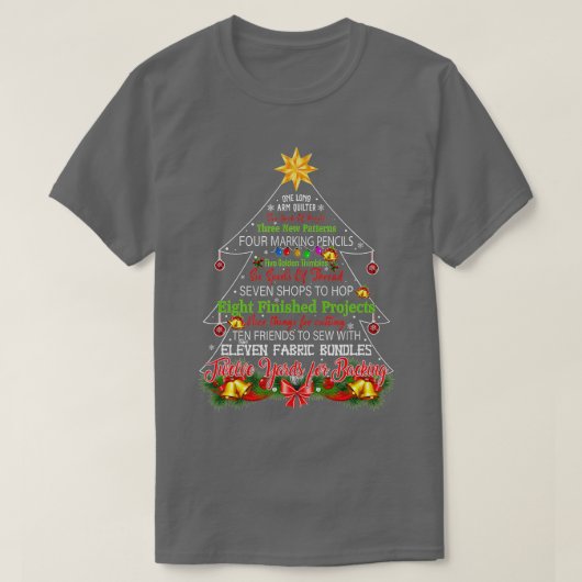 Quilting Christmas Tree  One Long Arm Quilter  T-shirt (Design voorkant)