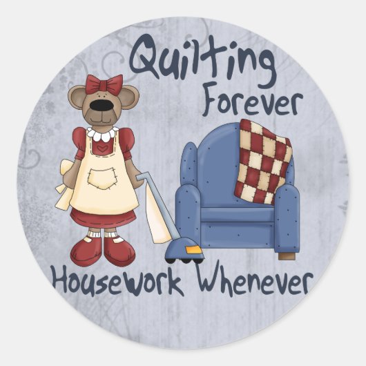 Quilting Forever Ronde Sticker (Voorkant)