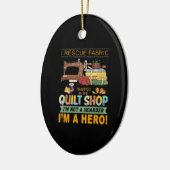 Quilting Gift | I Rescue Fabric Trapped the Quilt Keramisch Ornament (Links)