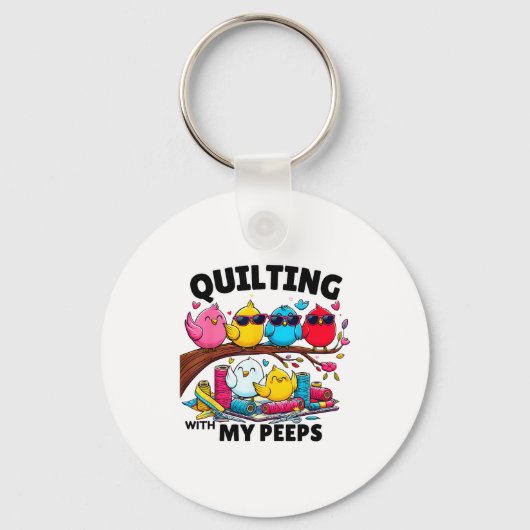 Quilting Hanging With My Funny Women Toddler Kids Sleutelhanger (Voorkant)