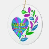 Quilting Happy Heart Keramisch Ornament (Links)
