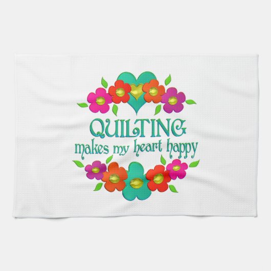 Quilting Heart Happy Theedoek (Horizontaal)