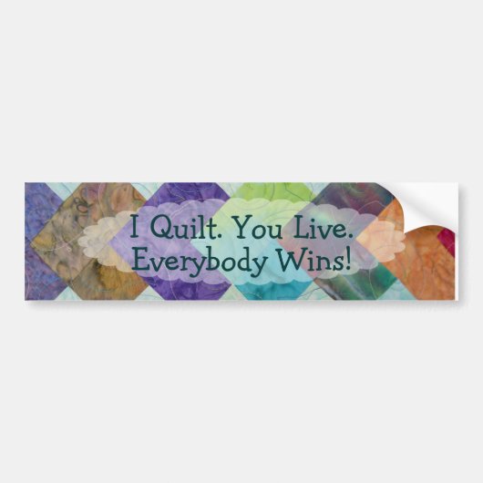Quilting Humor Bumpersticker (Voorkant)