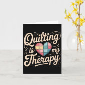 Quilting is mijn Therapy Quilting T-shirt voor vro Kaart (Gele Bloem)