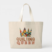 Quilting Queen - Funny Quilter - Quilting Lovers Grote Tote Bag (Achterkant)