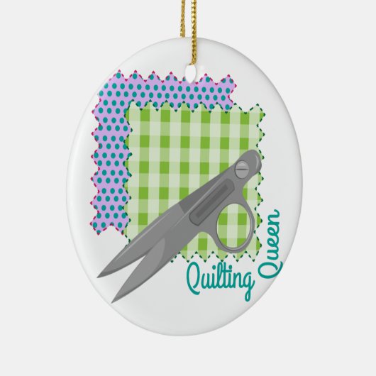 Quilting Queen Keramisch Ornament (Rechts)