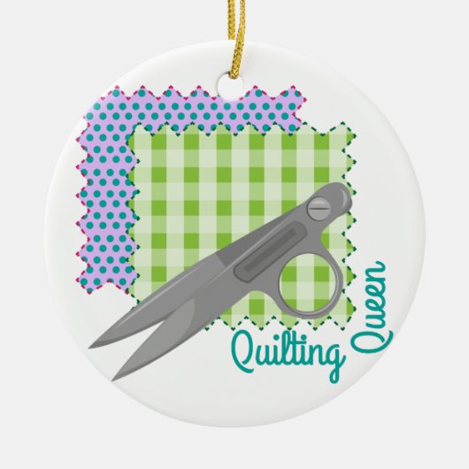 Quilting Queen Keramisch Ornament (Voorkant)