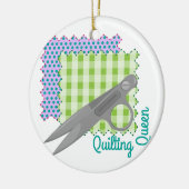 Quilting Queen Keramisch Ornament (Links)