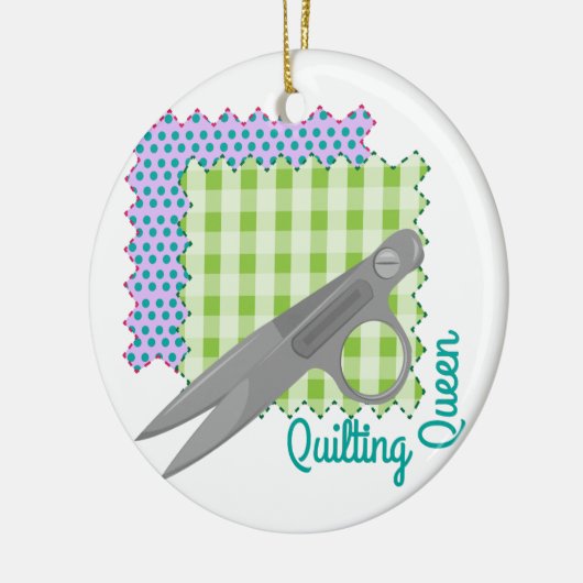 Quilting Queen Keramisch Ornament (Links)